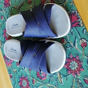 Cloudsteppers by Clarks Navy Slide Sandals